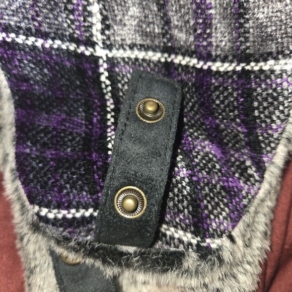 Woolrich Purple Plaid Faux Fur Trapper Hat, Unisex, OSFM main image 5